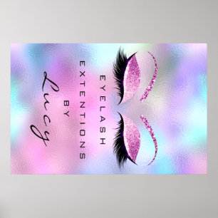 Poster Parties scintillantes de rose de sourcil de salon