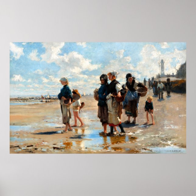 Poster Partir à la pêche par John Singer Sargent (Devant)