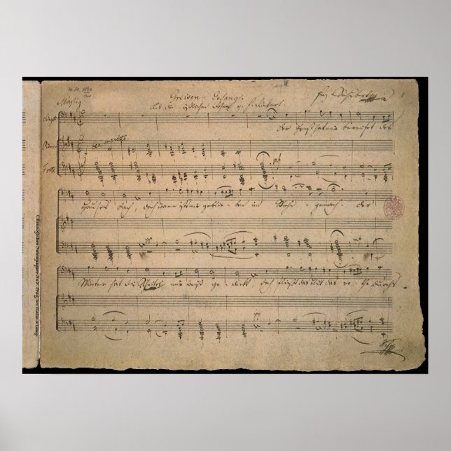 Poster Partition antique, Chanson du vieil homme, 1822 (Devant)
