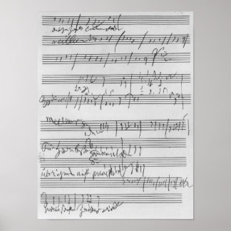 Poster Partition musicale manuscrite