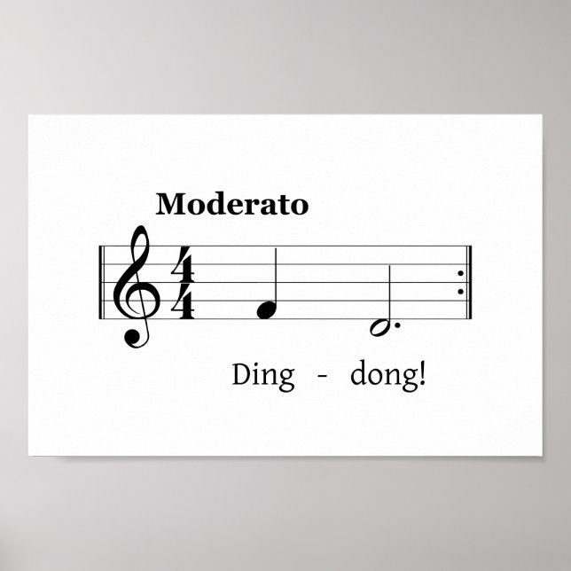 Poster Partition musicale pour Doorbell Sound Accueil hum (Devant)