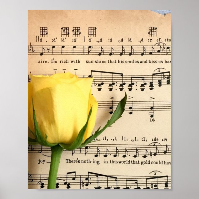 Poster Partition Rose jaune (Devant)