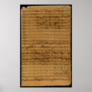 Poster Partition vintage de Johann Sebastian Bach