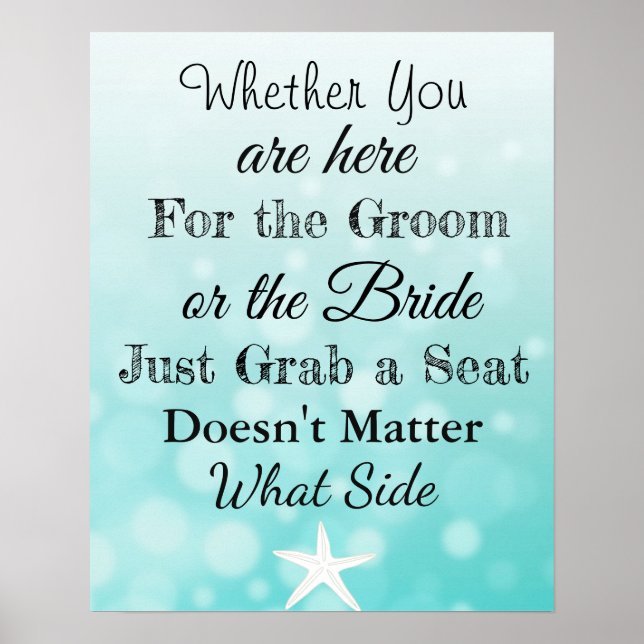 Poster "partout" de la carte de siège mariage (Devant)