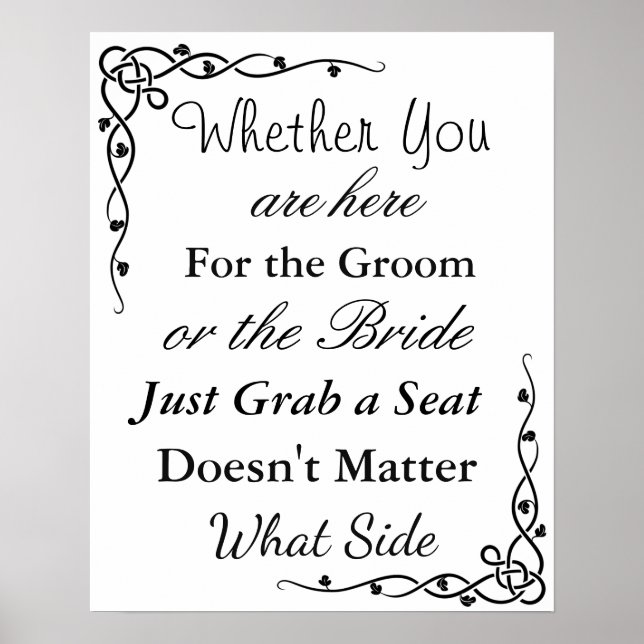 Poster "partout" de la carte de siège mariage (Devant)