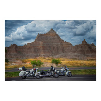 Poster Partout en Amérique dans les Badlands