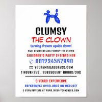 Party Balloon Enfants Entertainer, Clown Publicité