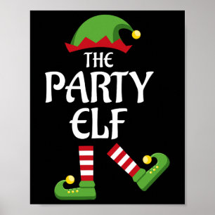 Poster Party Elf Famille Groupe de jumelage Noël Danse