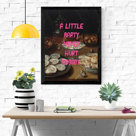 Poster Party Pop Art Encore Vie Peinture Citation rose