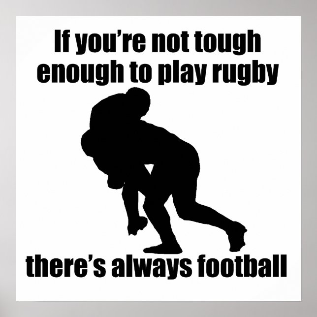 Poster Pas Assez Pour Jouer Au Rugby (Devant)