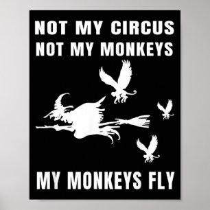 Poster Pas cirque pas singes les singes volent sorcière H