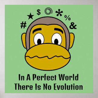 Poster Pas d'affiche de motivation pour singe de l'évolut