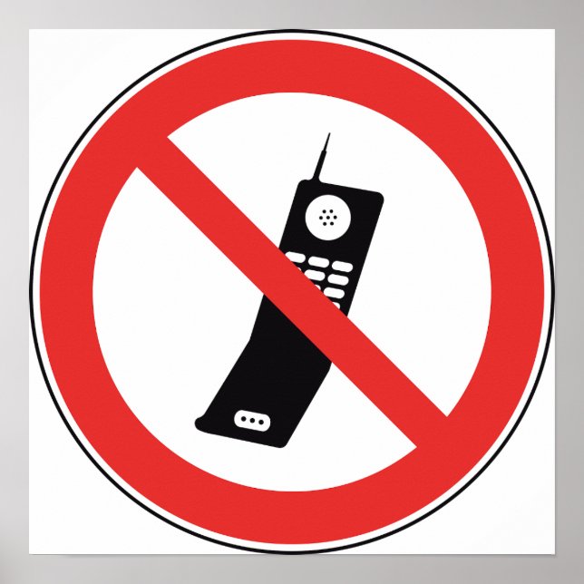 Poster Pas d'affiche de signature de téléphone portable (Devant)