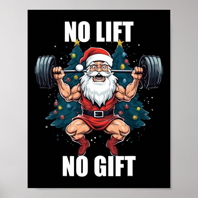 Poster Pas d'ascenseur Pas de cadeau Père Noël Gym Bodybu (Devant)