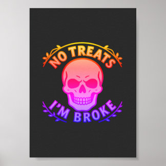 Poster Pas de friandises, je suis fauché Sarcastic Skull