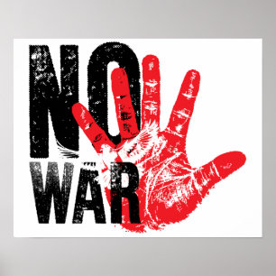 Poster PAS DE GUERRE ! design radical pour des temps radi