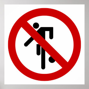 Poster Pas de jeux de balle ⚠ Panneau du parc thaï ⚠