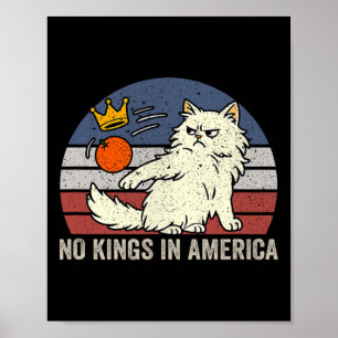 Poster Pas De Kings En Amérique Chat Noir Politique Anti
