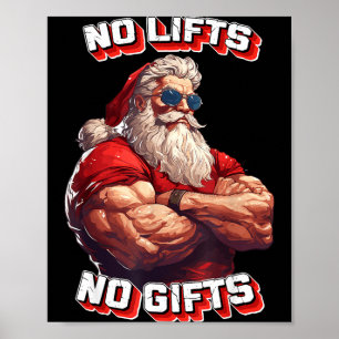 Poster Pas de levées Pas de bodybuilder Fitness Santa Noë