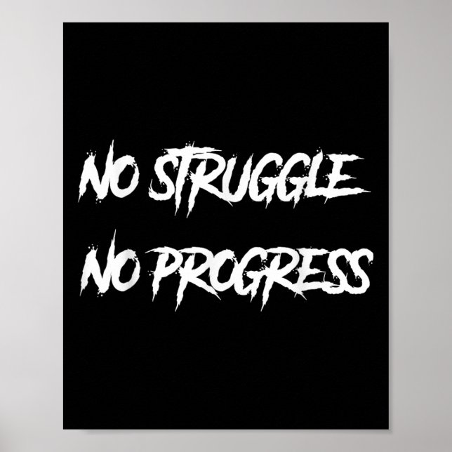 Poster Pas de lutte, pas de progrès Citation motivationne (Devant)