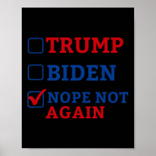 Poster Pas de nouveau Vote 2024 Anti Trump Anti Biden
