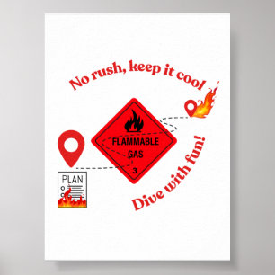 Poster Pas de précipitation, gardez votre calme, chauffeu