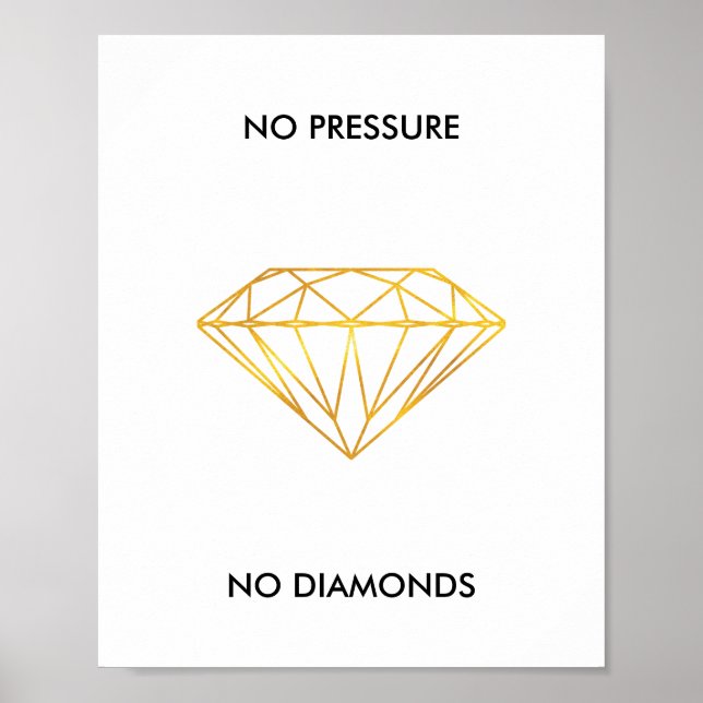 Poster Pas de pression Pas de diamant Faux Gold Foil Devi (Devant)