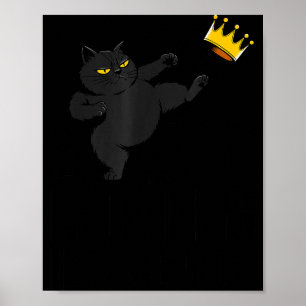 Poster Pas de rois en Amérique Black Cat Drôle Litical Me