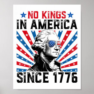Poster Pas de rois en Amérique depuis 1776 Drapeau améric