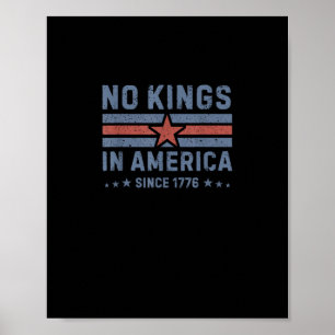 Poster Pas de rois en Amérique depuis 1776 Vintage