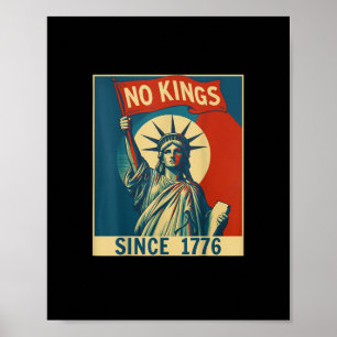 Poster Pas de rois en Amérique depuis 1776 Vintage Style