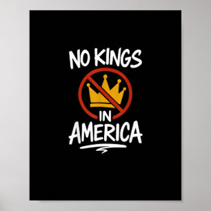 Poster Pas de rois en Amérique Pas de couronne Minimal Cl