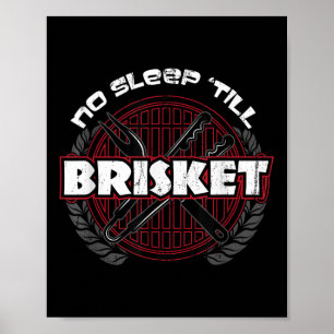 Poster Pas De Sommeil Jusqu'À Brisket - Funky Barbecue Gr