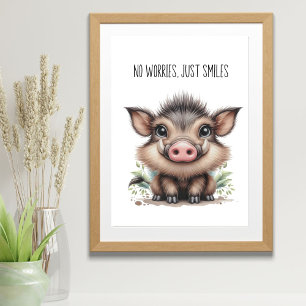 Poster Pas de soucis, juste sourires - Baby Warthog Nurse