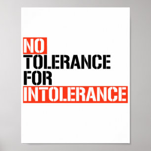 Poster Pas de tolérance pour l'intolérance