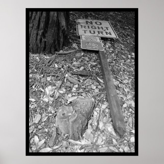 Poster pas de virage à droite (Devant)