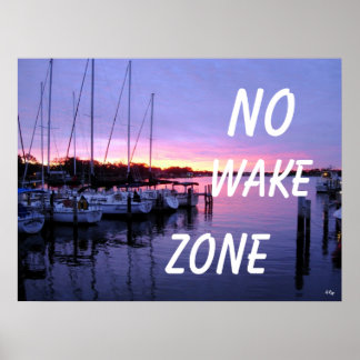 Poster Pas de Wake Zone Marina Sunset