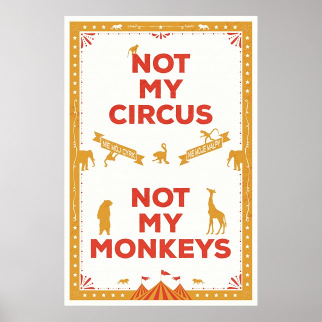 Poster Pas mon cirque, pas mes singes (Devant)