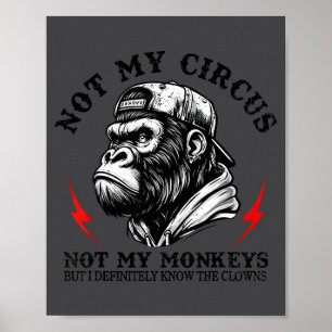Poster Pas mon cirque pas mes singes mais je connais tous
