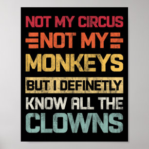 Poster Pas Mon Cirque Pas Mes Singes Mais Je Connais Tout