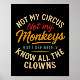 Poster Pas Mon Cirque Pas Mes Singes Mais Je Connais Tout