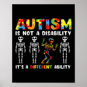 Poster Pas un handicap, capacité différente squelette Aut