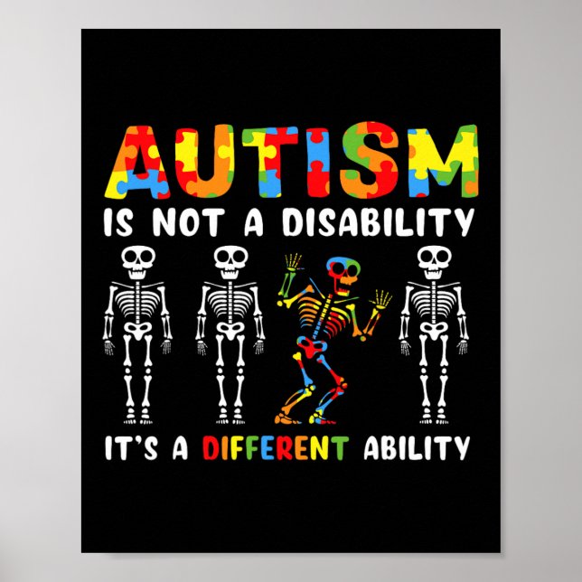 Poster Pas un handicap, capacité différente squelette Aut (Devant)