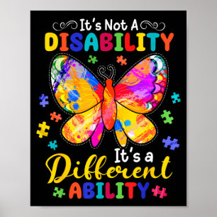 Poster Pas un handicap une capacité différente papillon