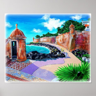 Poster Paseo del Morro, Vieux San Juan, Porto Rico