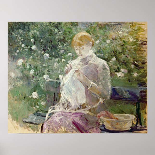 Poster Pasie couture dans le jardin de Bougival, 1881 (Devant)