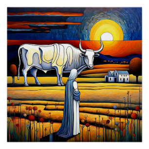 Poster Pasiphae voit le Taureau de Crète