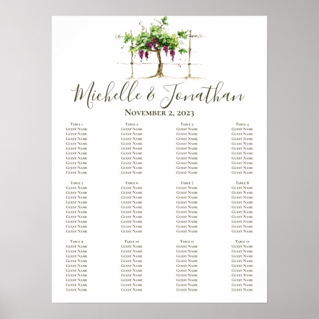 Poster Paso Robles Vignoble Vignoble Mariage Sein Graphiq (Devant)