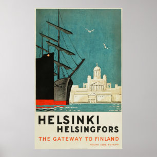 Poster Passage d'affiche de voyage de Helsinki, Finlande