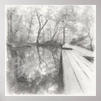 Poster Passage Silencieux — 映 (Reflet) | Art de peinture